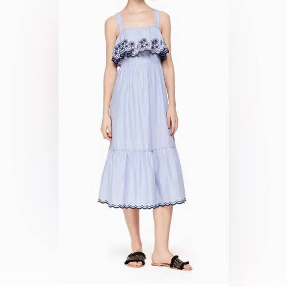 KATE SPADE Broome Street Daisy Embroidered Patio Dress
Blue Ruffled Dress - Picture 11 of 11